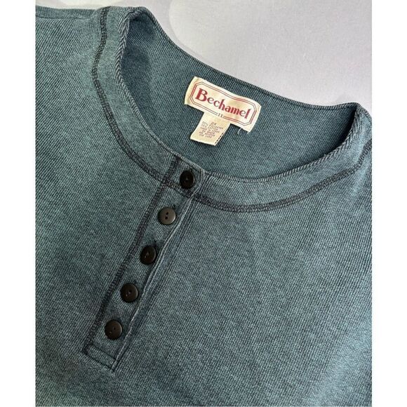 Bechamel Henley Pullover Top Plus Size 2X Heavy Knit Stretchy Long Sleeve Green - Picture 2 of 6